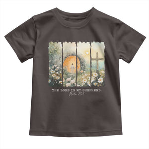 Lord Is My Shepherd Toddler T Shirt Easter Religious Christian Cross Bible Verse TS10 Dark Chocolate Print Your Wear