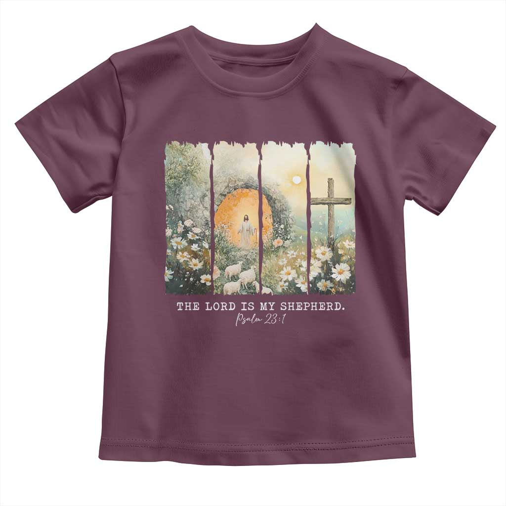 Lord Is My Shepherd Toddler T Shirt Easter Religious Christian Cross Bible Verse TS10 Maroon Print Your Wear