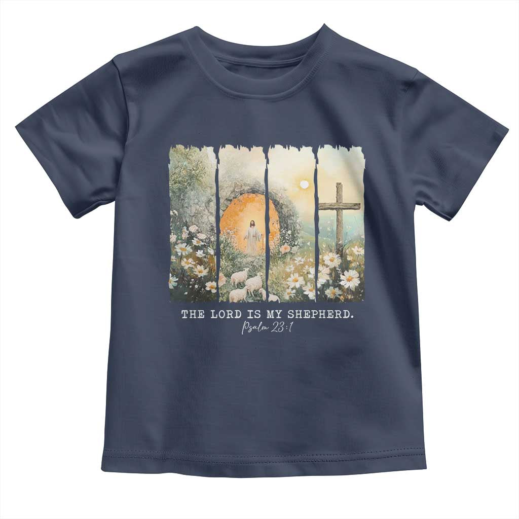 Lord Is My Shepherd Toddler T Shirt Easter Religious Christian Cross Bible Verse TS10 Navy Print Your Wear