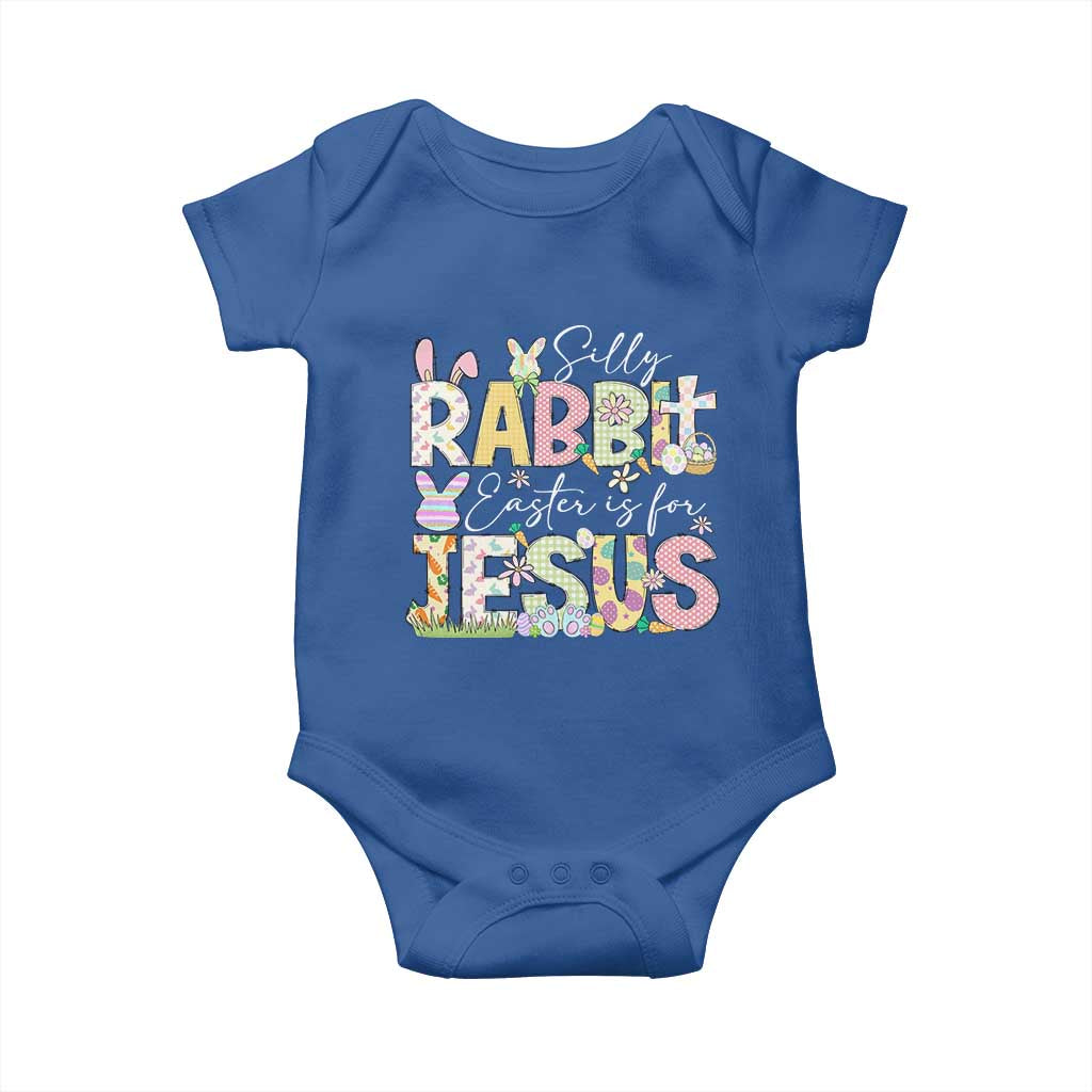 Funny Easter Christian Baby Onesie Silly Rabbit Easter Is For Jesus TS10 Royal Blue Print Your Wear