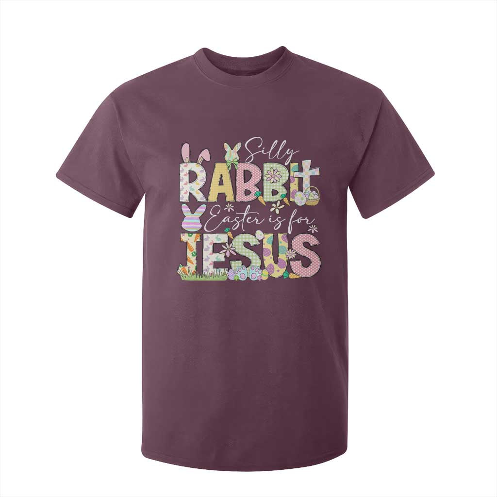 Funny Easter Christian T Shirt For Kid Silly Rabbit Easter Is For Jesus TS10 Maroon Print Your Wear