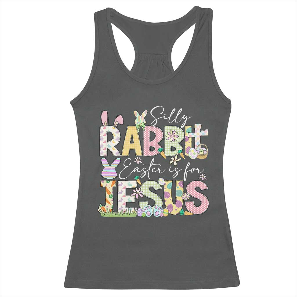 Funny Easter Christian Racerback Tank Top Silly Rabbit Easter Is For Jesus TS10 Dark Heather Print Your Wear