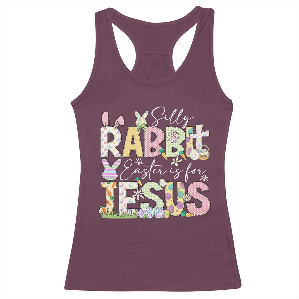 Funny Easter Christian Racerback Tank Top Silly Rabbit Easter Is For Jesus TS10 Maroon Print Your Wear