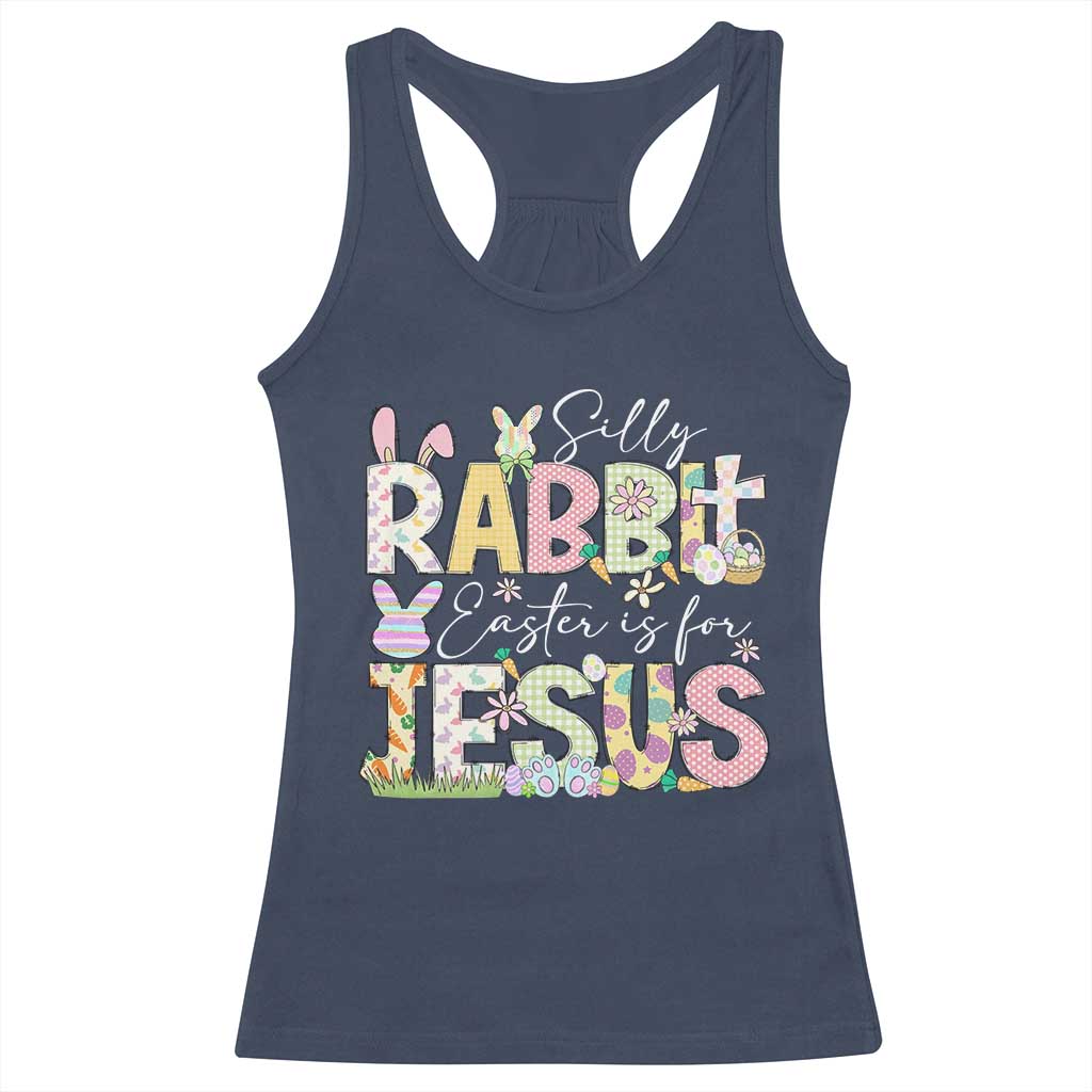 Funny Easter Christian Racerback Tank Top Silly Rabbit Easter Is For Jesus TS10 Navy Print Your Wear