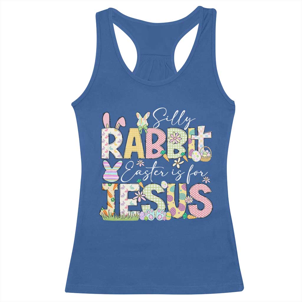Funny Easter Christian Racerback Tank Top Silly Rabbit Easter Is For Jesus TS10 Royal Blue Print Your Wear