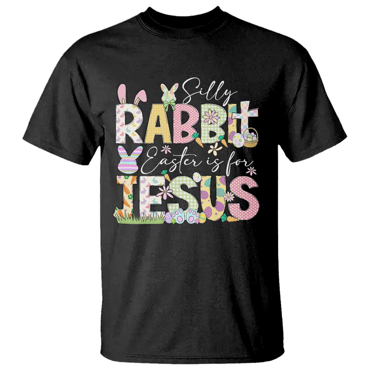 Funny Easter Christian T Shirt Silly Rabbit Easter Is For Jesus TS10 Black Print Your Wear