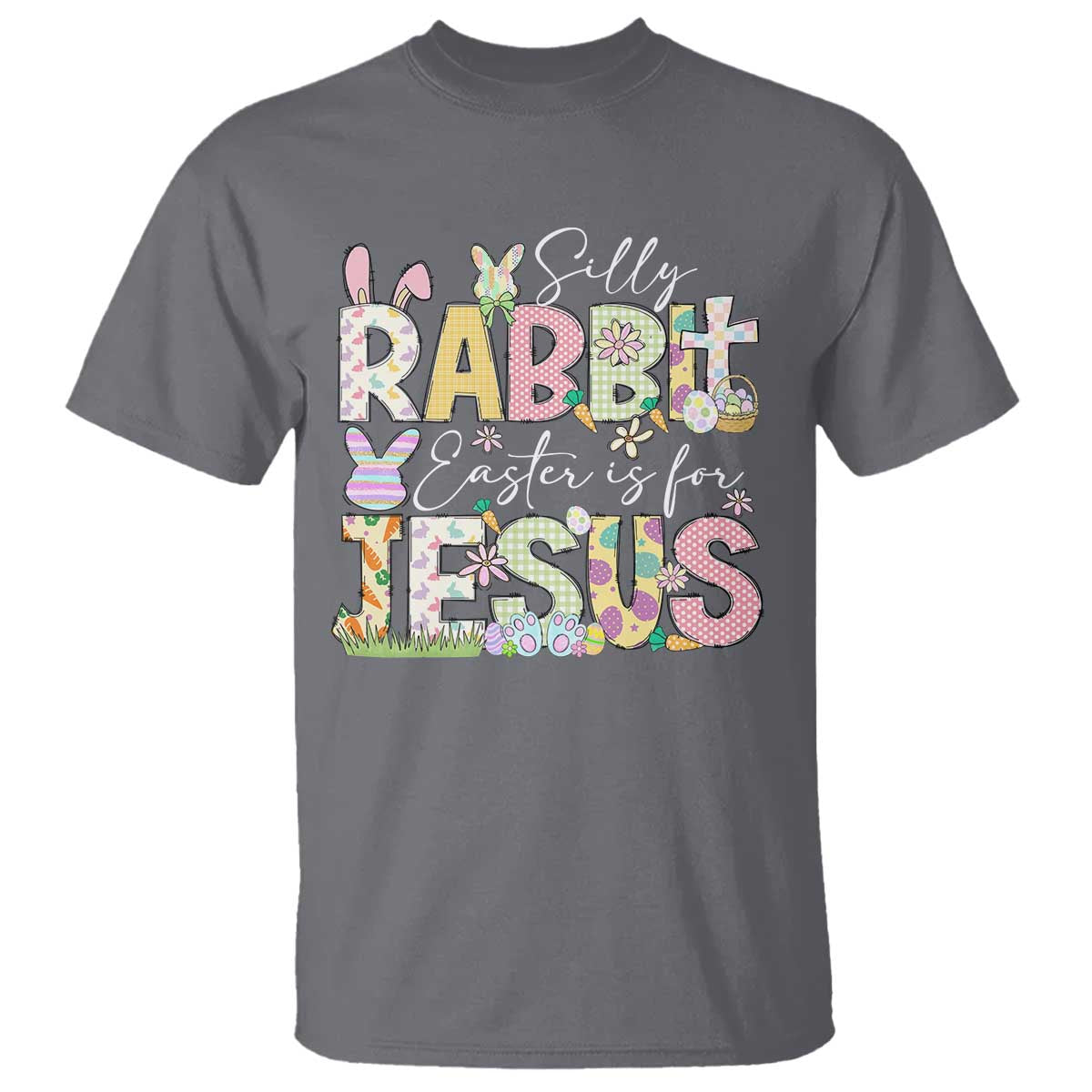 Funny Easter Christian T Shirt Silly Rabbit Easter Is For Jesus TS10 Charcoal Print Your Wear
