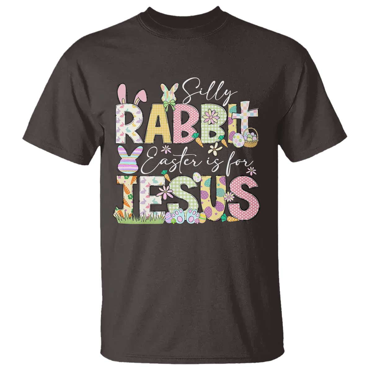 Funny Easter Christian T Shirt Silly Rabbit Easter Is For Jesus TS10 Dark Chocolate Print Your Wear