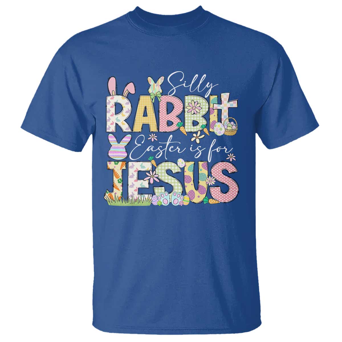 Funny Easter Christian T Shirt Silly Rabbit Easter Is For Jesus TS10 Royal Blue Print Your Wear