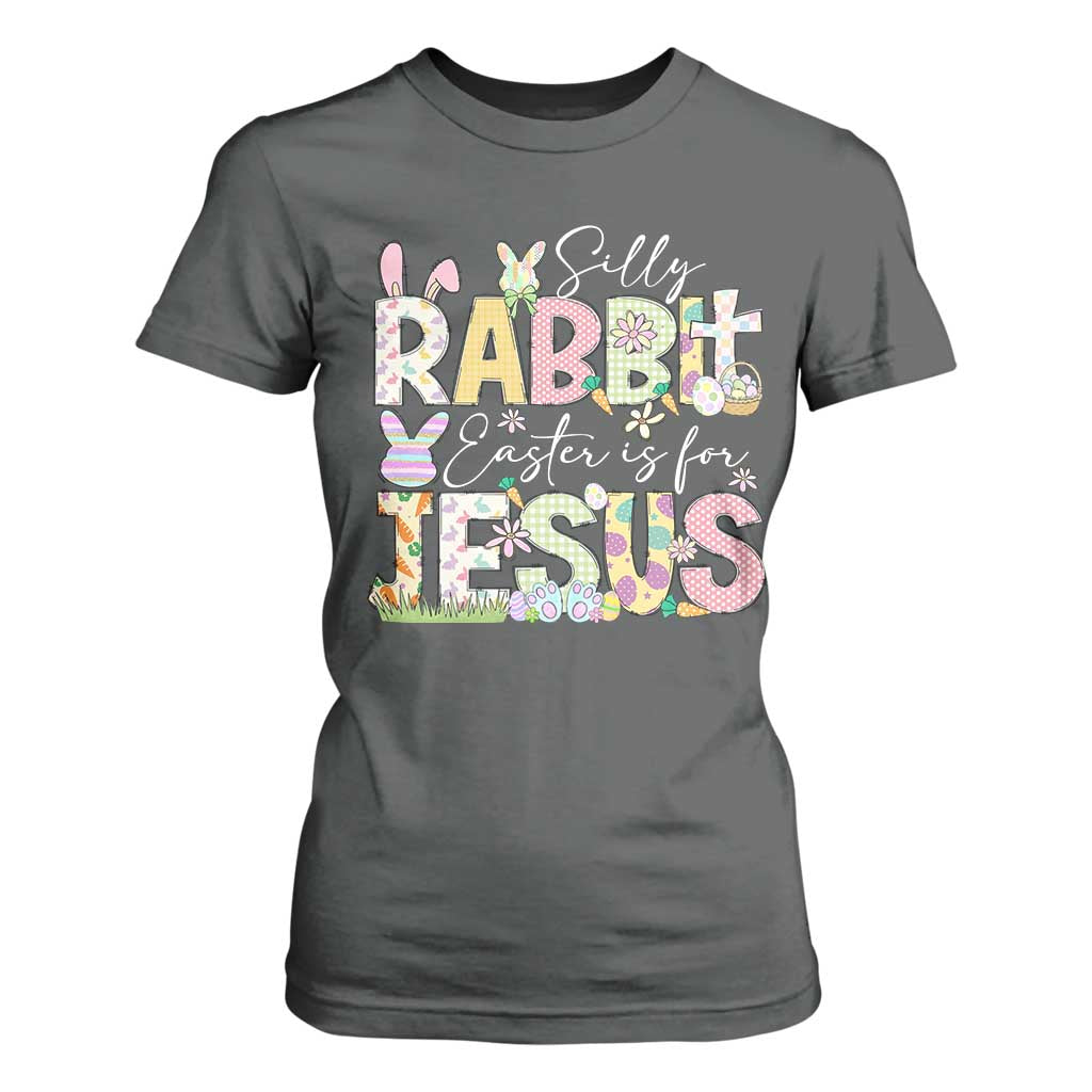 Funny Easter Christian T Shirt For Women Silly Rabbit Easter Is For Jesus TS10 Dark Heather Print Your Wear