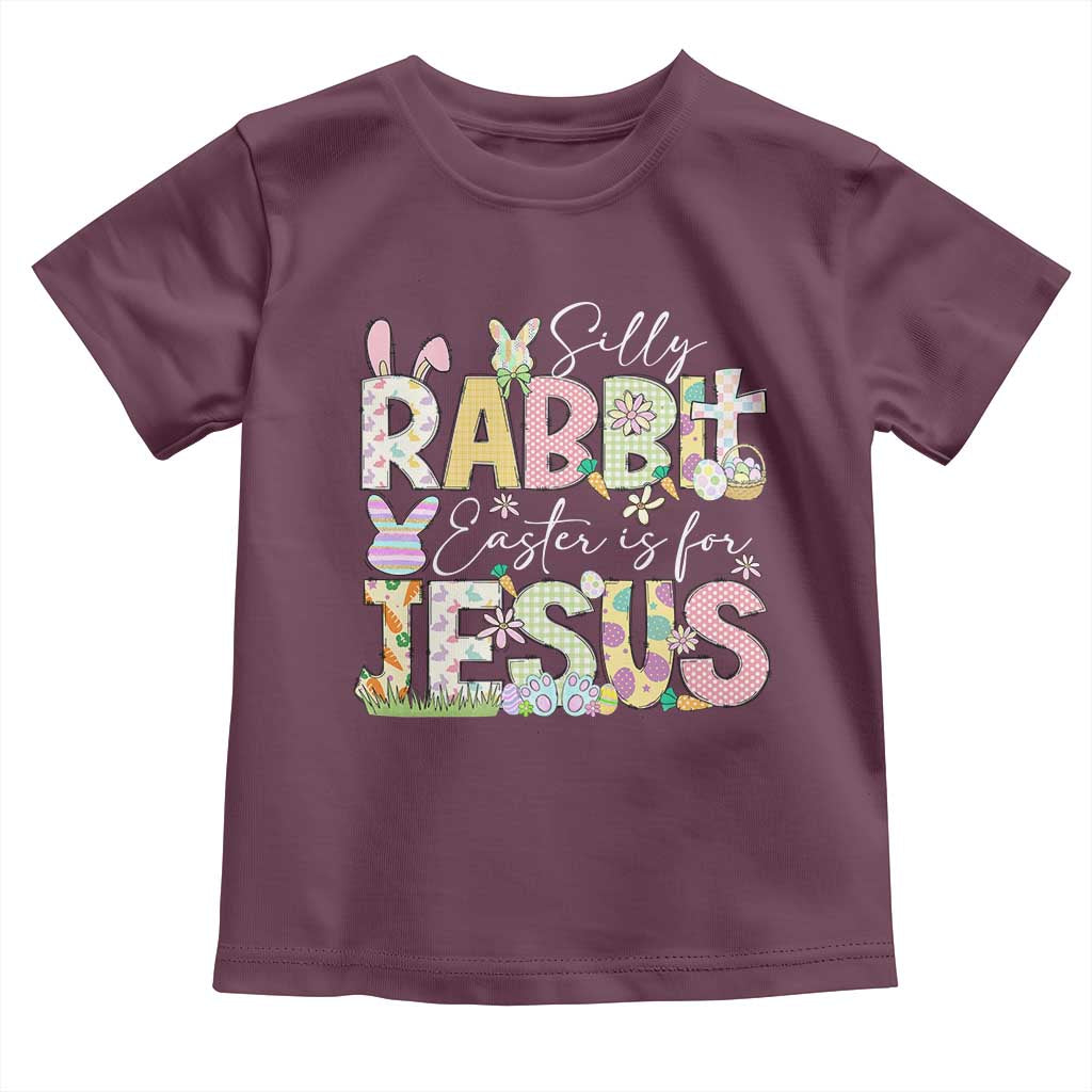 Funny Easter Christian Toddler T Shirt Silly Rabbit Easter Is For Jesus TS10 Maroon Print Your Wear