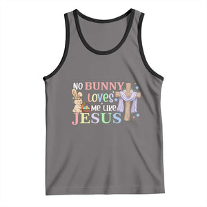 Funny Christian Easter Tank Top No Bunny Loves Me Like Jesus TS10 Deep Heather Black Print Your Wear