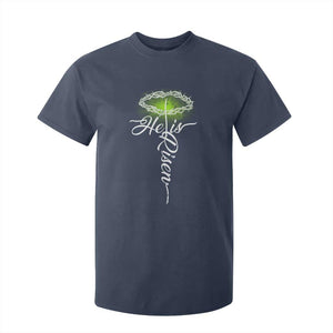 He Is Risen T Shirt For Kid Cross Jesus Religious Easter TS10 Navy Print Your Wear