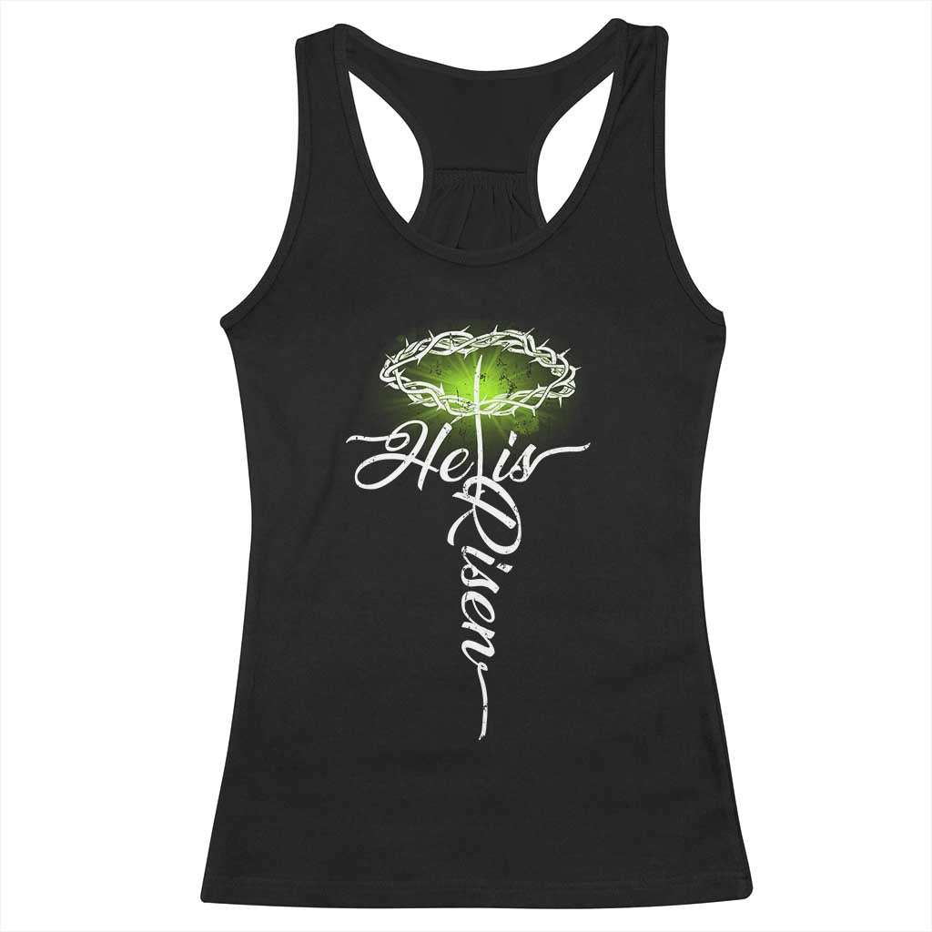 He Is Risen Racerback Tank Top Cross Jesus Religious Easter TS10 Black Print Your Wear