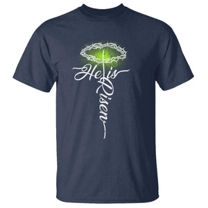 He Is Risen T Shirt Cross Jesus Religious Easter TS10 Navy Print Your Wear