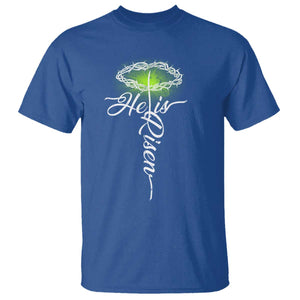 He Is Risen T Shirt Cross Jesus Religious Easter TS10 Royal Blue Print Your Wear