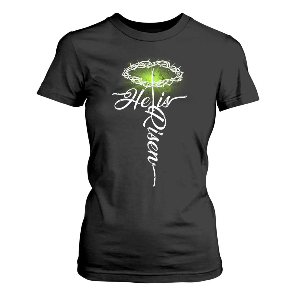 He Is Risen T Shirt For Women Cross Jesus Religious Easter TS10 Black Print Your Wear