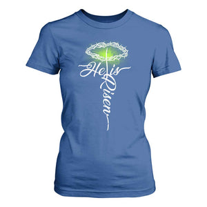 He Is Risen T Shirt For Women Cross Jesus Religious Easter TS10 Royal Blue Print Your Wear