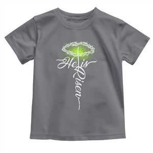 He Is Risen Toddler T Shirt Cross Jesus Religious Easter TS10 Charcoal Print Your Wear