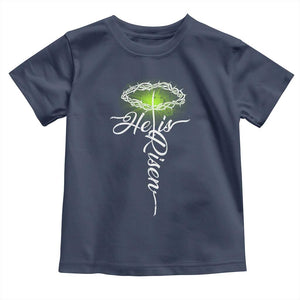 He Is Risen Toddler T Shirt Cross Jesus Religious Easter TS10 Navy Print Your Wear
