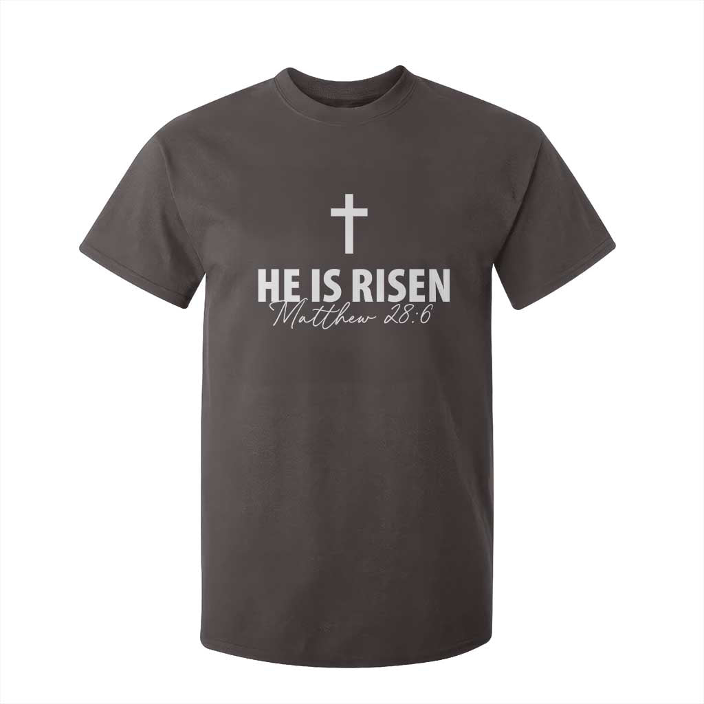 He Is Risen T Shirt For Kid Cross Christian Minimal Religious Easter Day TS10 Dark Chocolate Print Your Wear