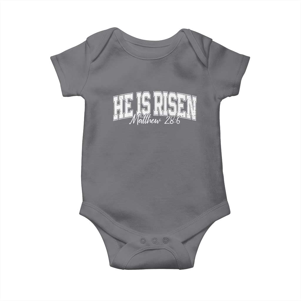 He Is Risen Baby Onesie Easter Day Christian Jesus Religious Gift TS10 Charcoal Print Your Wear