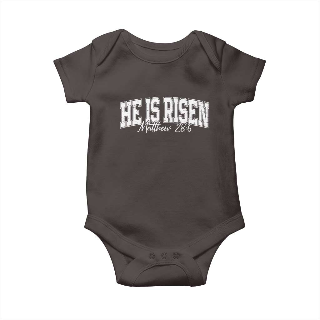He Is Risen Baby Onesie Easter Day Christian Jesus Religious Gift TS10 Dark Chocolate Print Your Wear