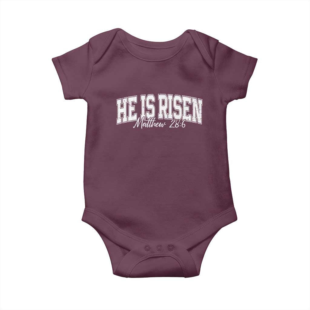 He Is Risen Baby Onesie Easter Day Christian Jesus Religious Gift TS10 Maroon Print Your Wear