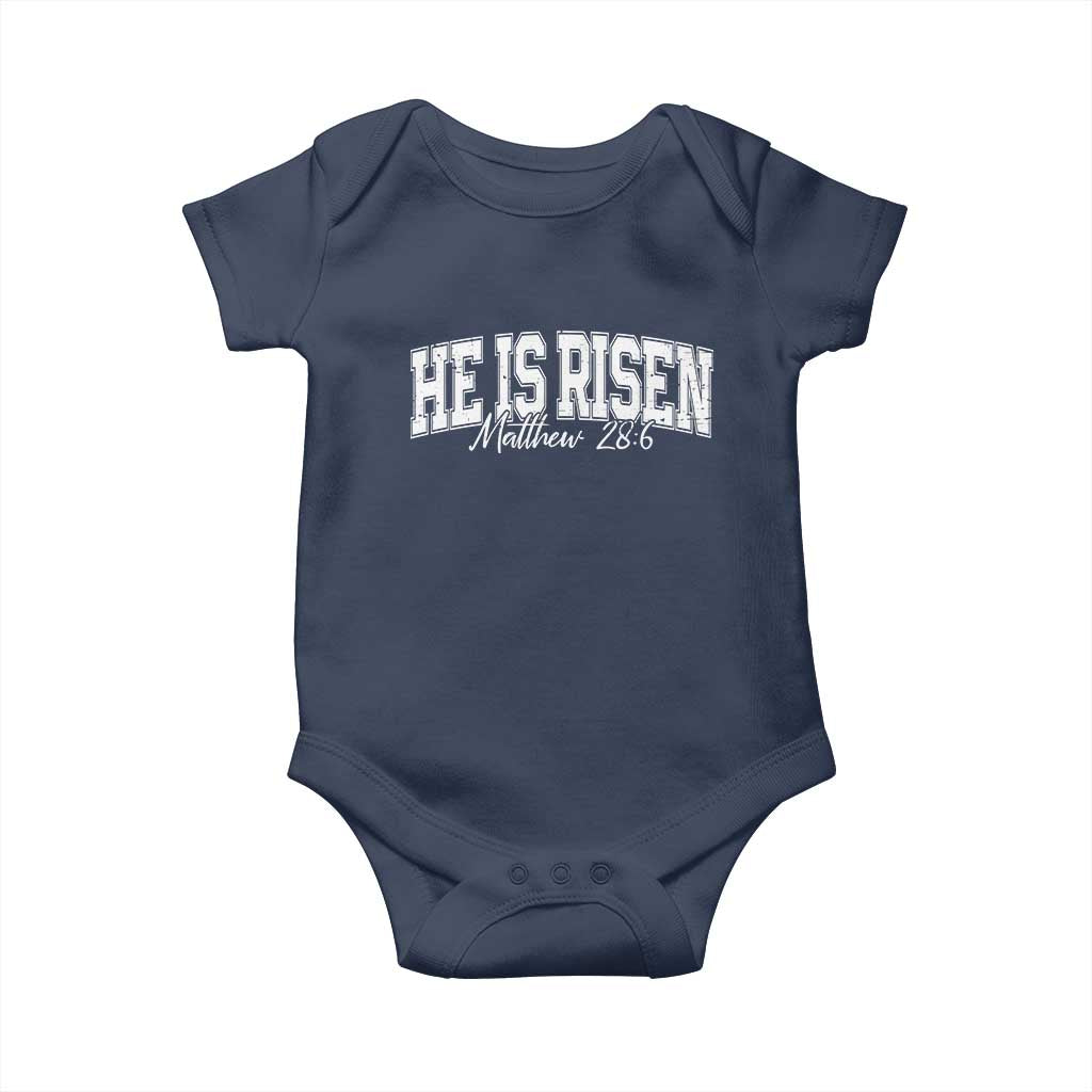 He Is Risen Baby Onesie Easter Day Christian Jesus Religious Gift TS10 Navy Print Your Wear