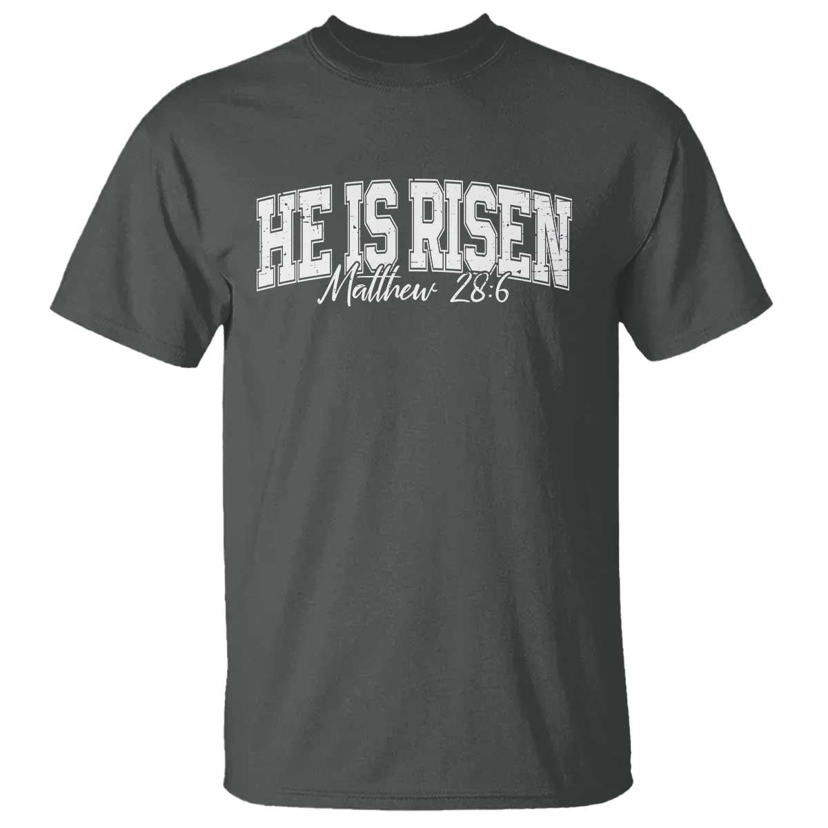 He Is Risen T Shirt Easter Day Christian Jesus Religious Gift TS10 Dark Heather Print Your Wear