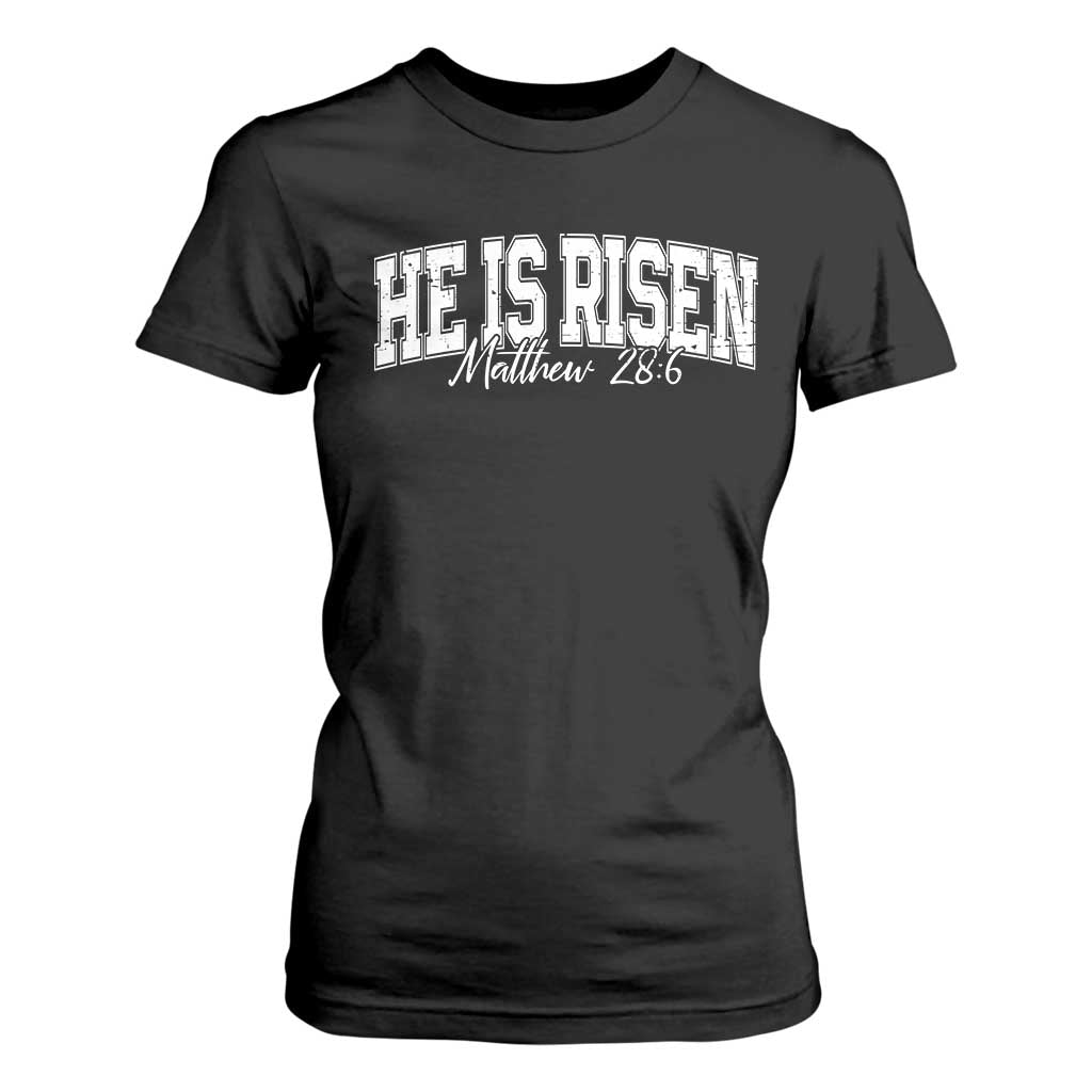 He Is Risen T Shirt For Women Easter Day Christian Jesus Religious Gift TS10 Black Print Your Wear