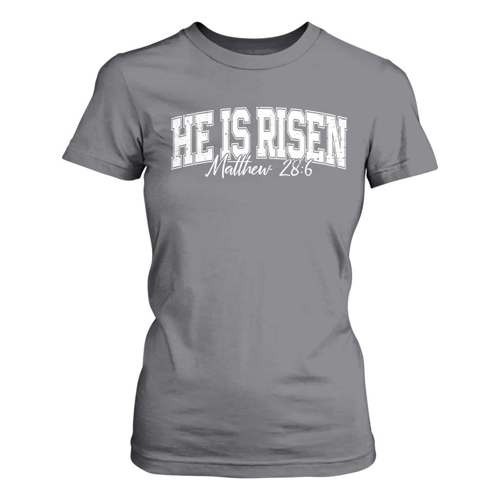 He Is Risen T Shirt For Women Easter Day Christian Jesus Religious Gift TS10 Charcoal Print Your Wear