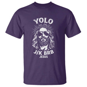 Yolo Jk BRB Jesus T Shirt - Funny Easter Resurrection Christian Humor Tee TS10 Purple Print Your Wear