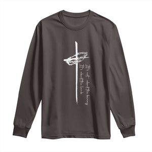 Easter Cross Long Sleeve Shirt Its Not About The Bunny About Lamb TS10 Dark Chocolate Print Your Wear