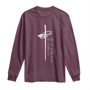 Easter Cross Long Sleeve Shirt Its Not About The Bunny About Lamb TS10 Maroon Print Your Wear