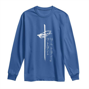 Easter Cross Long Sleeve Shirt Its Not About The Bunny About Lamb TS10 Royal Blue Print Your Wear