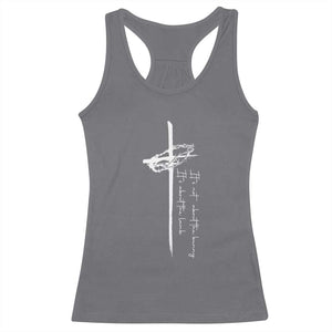 Easter Cross Racerback Tank Top Its Not About The Bunny About Lamb TS10 Charcoal Print Your Wear