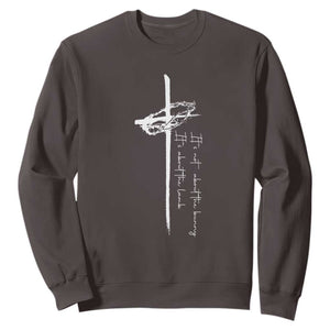 Easter Cross Sweatshirt Its Not About The Bunny About Lamb TS10 Dark Chocolate Print Your Wear