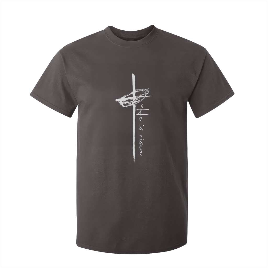 Easter Cross He Is Risen Jesus Christian T Shirt For Kid TS10 Dark Chocolate Print Your Wear