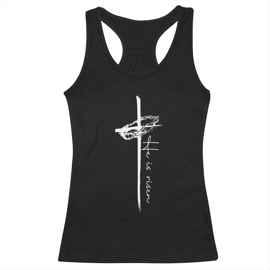 Easter Cross He Is Risen Jesus Christian Racerback Tank Top TS10 Black Print Your Wear