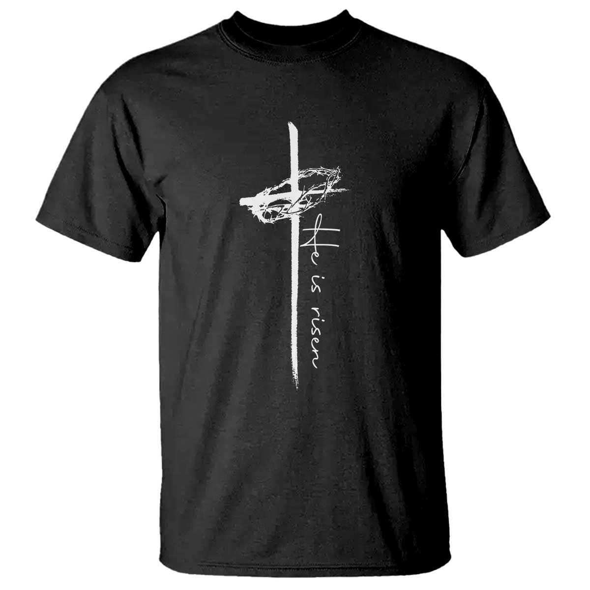Easter Cross He Is Risen Jesus Christian T Shirt TS10 Black Print Your Wear