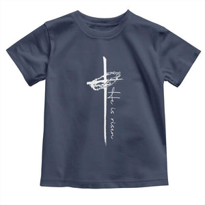 Easter Cross He Is Risen Jesus Christian Toddler T Shirt TS10 Navy Print Your Wear