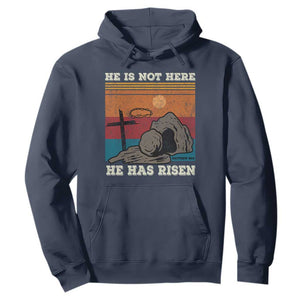 Jesus He is Risen Hoodie Matthew 28:6 Vintage Christian Easter TS10 Navy Print Your Wear