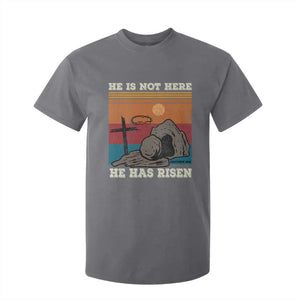 Jesus He is Risen T Shirt For Kid Matthew 28:6 Vintage Christian Easter TS10 Charcoal Print Your Wear
