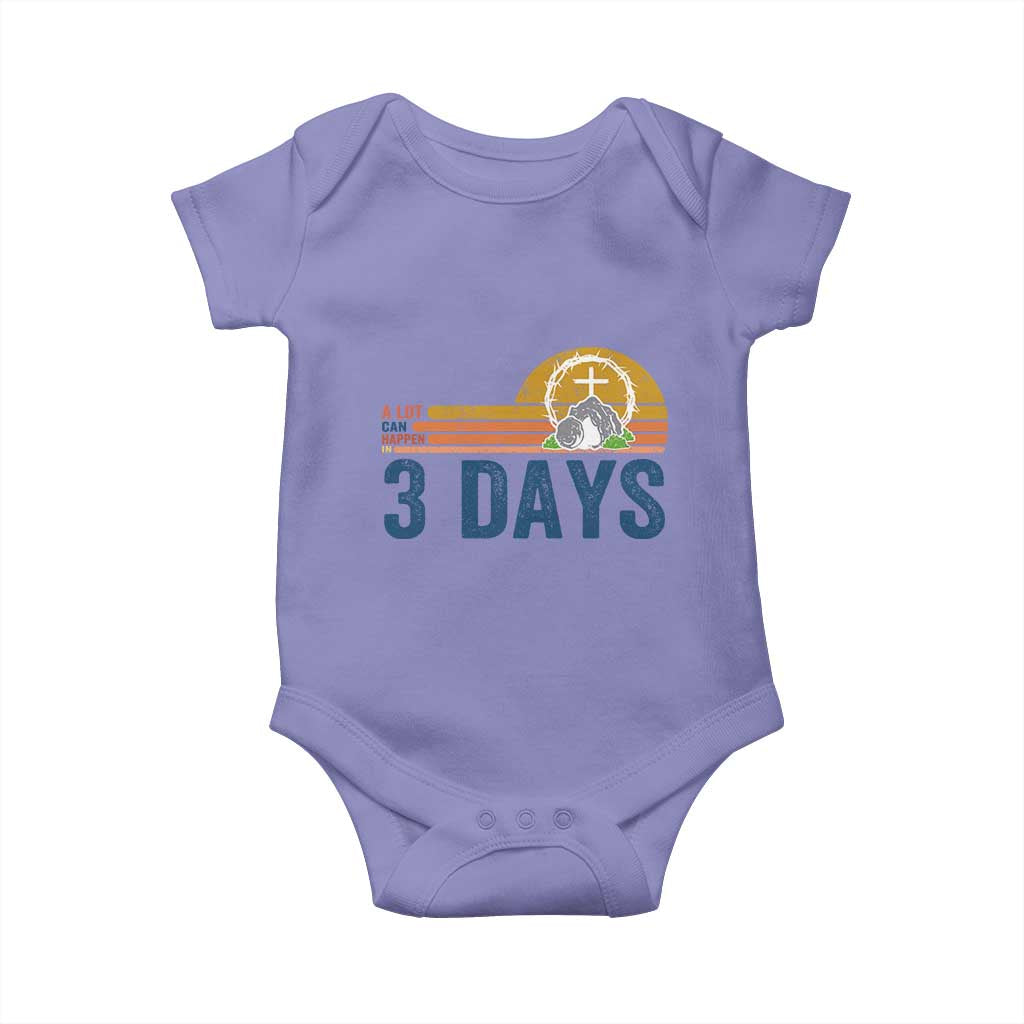 Easter A Lot Can Happen in 3 Days Baby Onesie Retro Religious Easter Christian TS10 Violet Print Your Wear