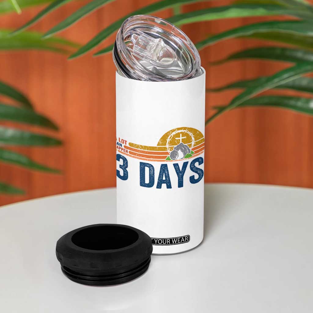 Easter A Lot Can Happen in 3 Days 4 in 1 Can Cooler Tumbler Retro Religious Easter Christian TS10 Print Your Wear