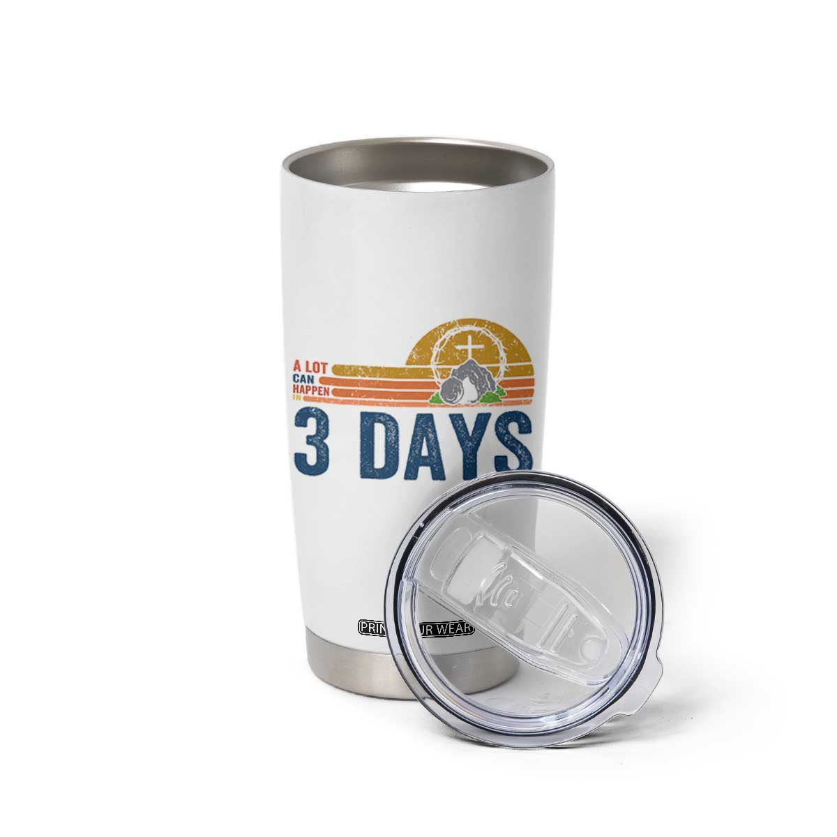 Easter A Lot Can Happen in 3 Days Tumbler Cup Retro Religious Easter Christian TS10 Print Your Wear