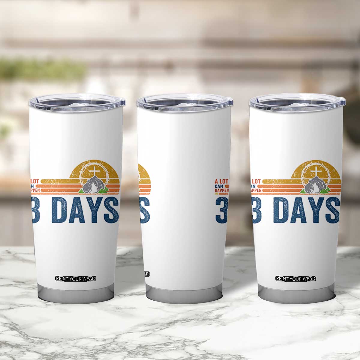 Easter A Lot Can Happen in 3 Days Tumbler Cup Retro Religious Easter Christian TS10 Print Your Wear