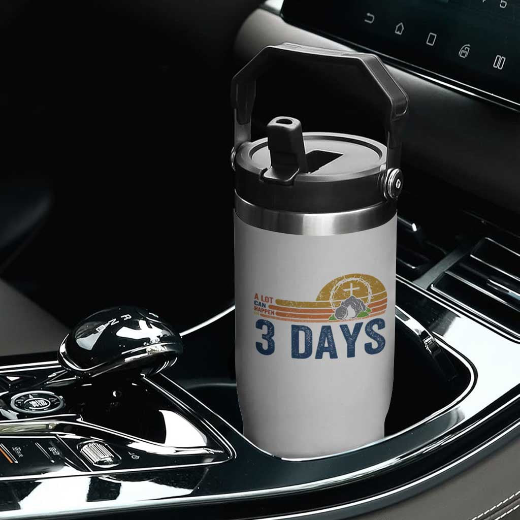 Easter A Lot Can Happen in 3 Days Flip Straw Tumbler Retro Religious Easter Christian TS10 Print Your Wear
