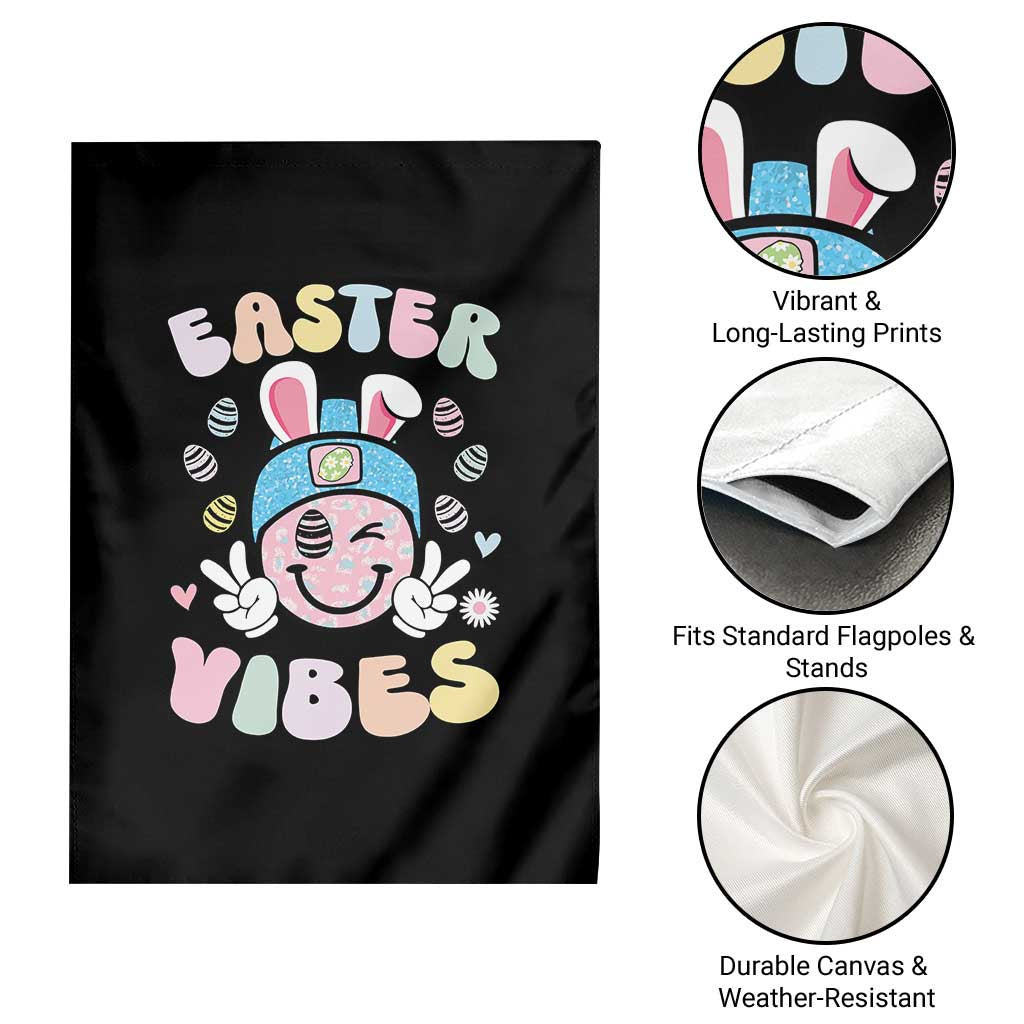 Groovy Easter Vibes Garden Flag Retro Bunny Smile Eggs TS10 Print Your Wear